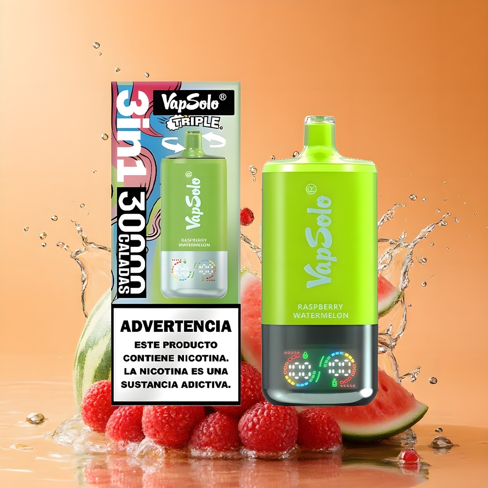 VapSolo Tripe 30000 Puffs Málna Görögdinnye Nagykereskedés Magyarország Type-C