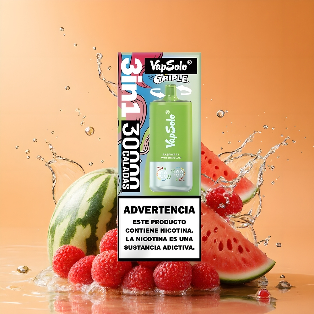 VapSolo Tripe 30000 Puffs Málna Görögdinnye Nagykereskedés Magyarország Type-C