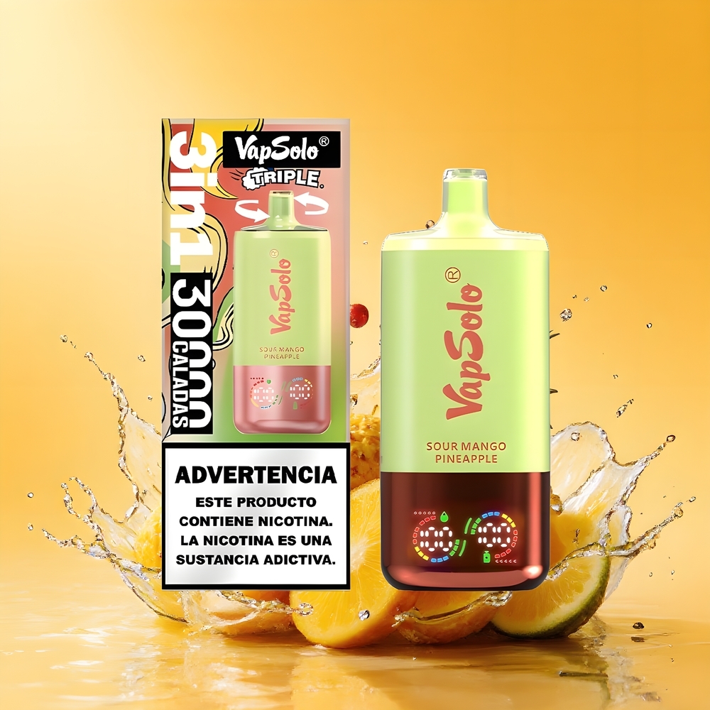 VapSolo Tripe 30000 Puffs Nagykereskedés Magyarország Savanyú Manga-Ananász
