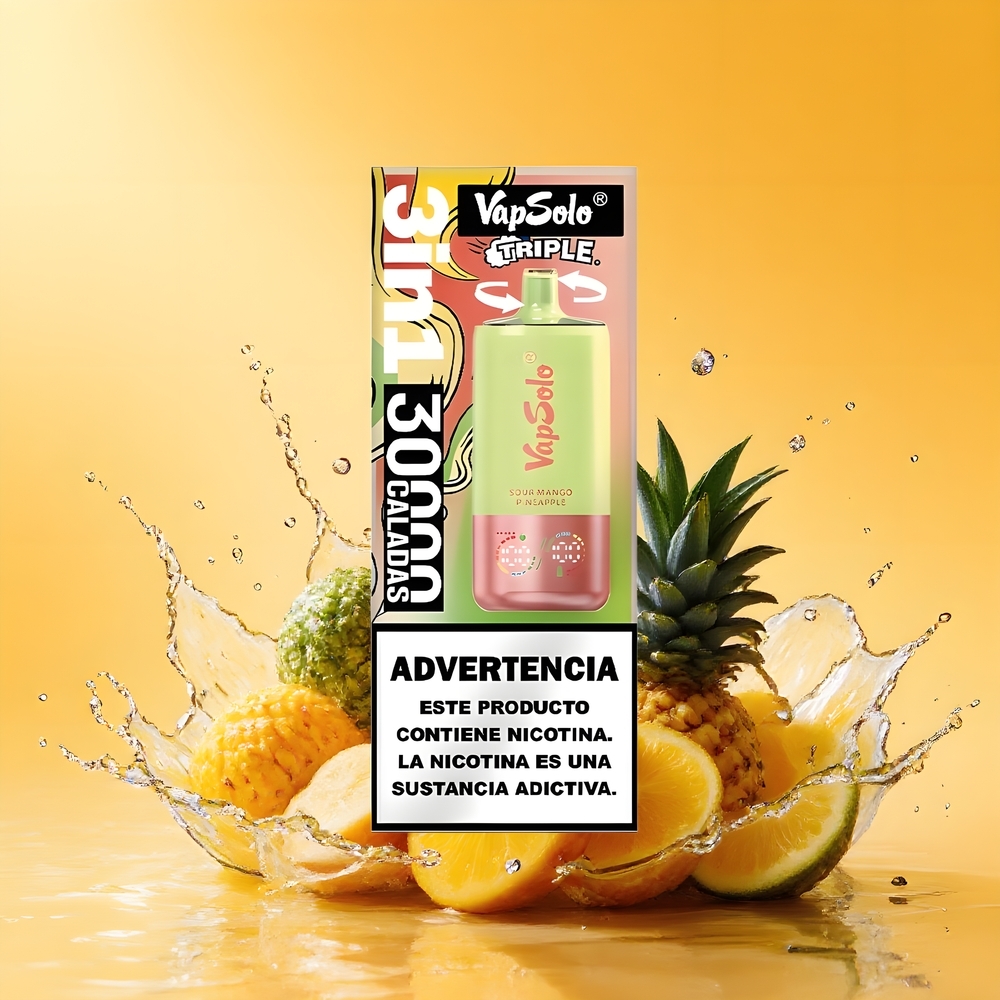 VapSolo Tripe 30000 Puffs Nagykereskedés Magyarország Savanyú Manga-Ananász