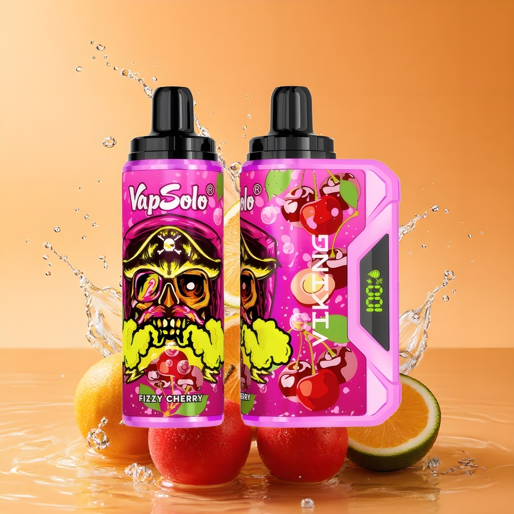 VapSolo VIKING 12000 Puffs Eldobható vape Buborékos Cseresznye Nagykereskedés Magyarország Type-C