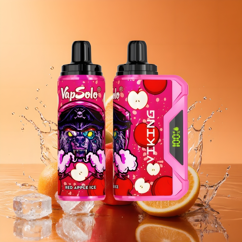 VapSolo VIKING 12000 Puffs Nagykereskedés Magyarország Típus-C Töltés Piros Alma Jég