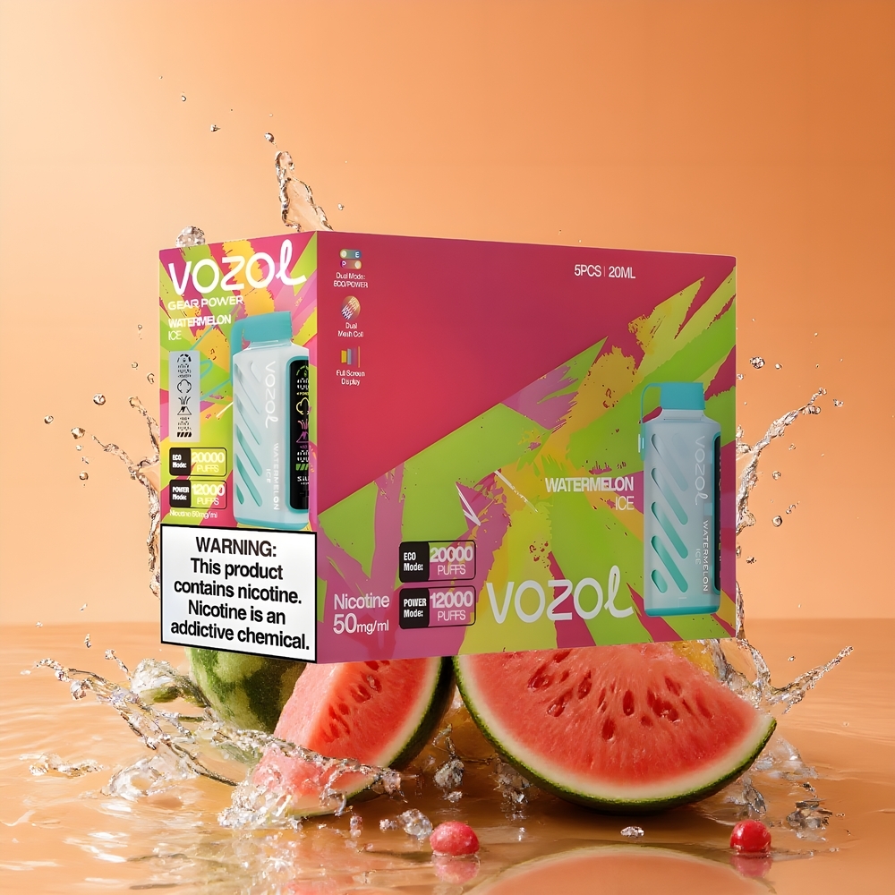 VOZOL Gear Power 20000 Puff Nagykereskedés Magyarország 20mL Dinnye Jég Dual Mesh Coil