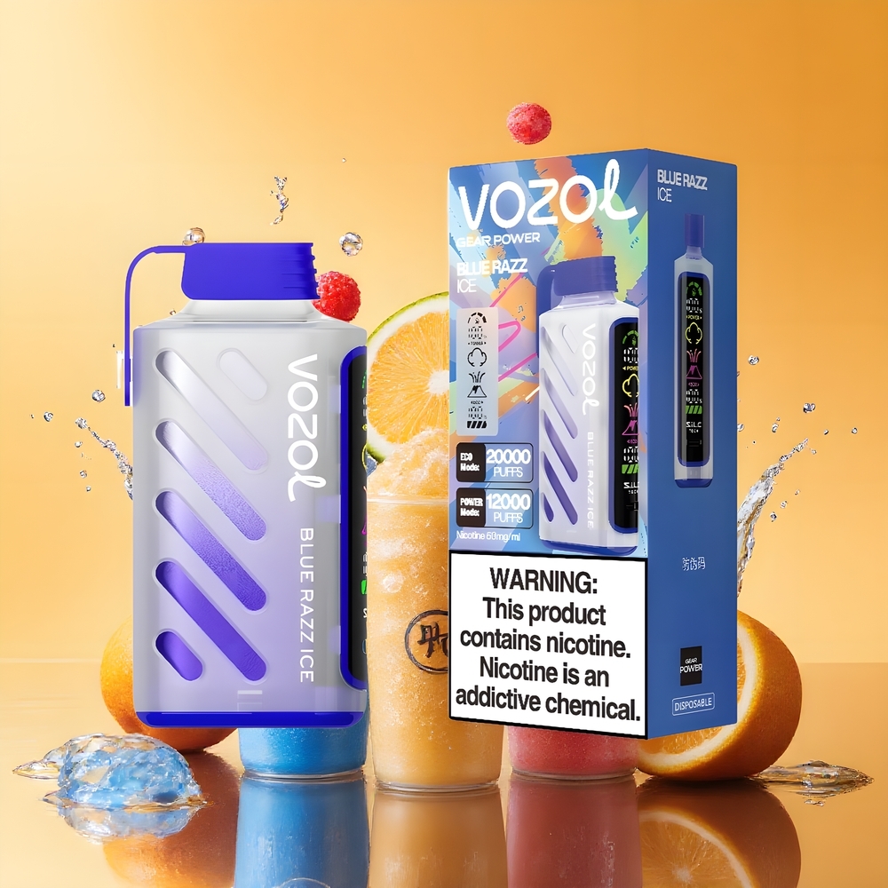 VOZOL Gear Power 20000 Puffs Képernyős Kijelző Nagykereskedés Magyarország Kék Ribizli Jég