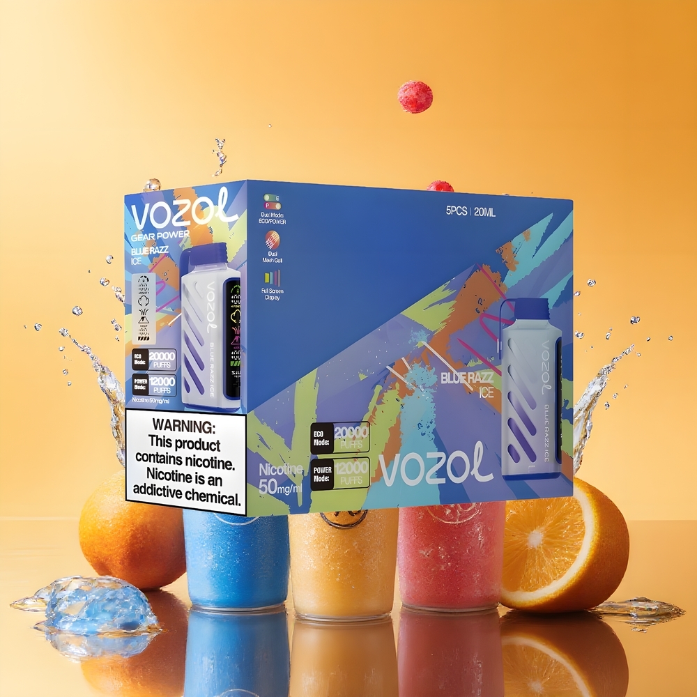 VOZOL Gear Power 20000 Puffs Képernyős Kijelző Nagykereskedés Magyarország Kék Ribizli Jég
