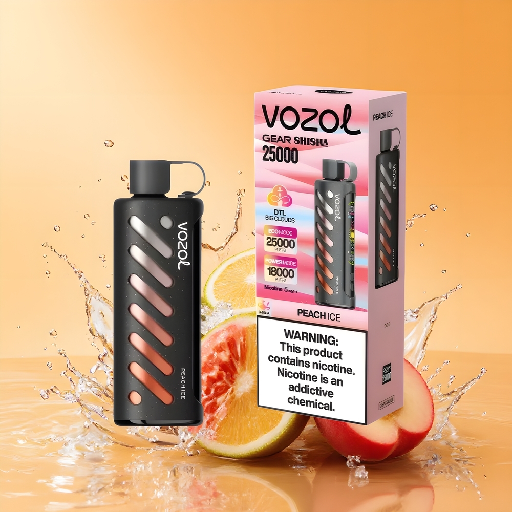 VOZOL Gear Shisha 25000 Puffs Dual Mesh Nagykereskedés Magyarország Barackjég