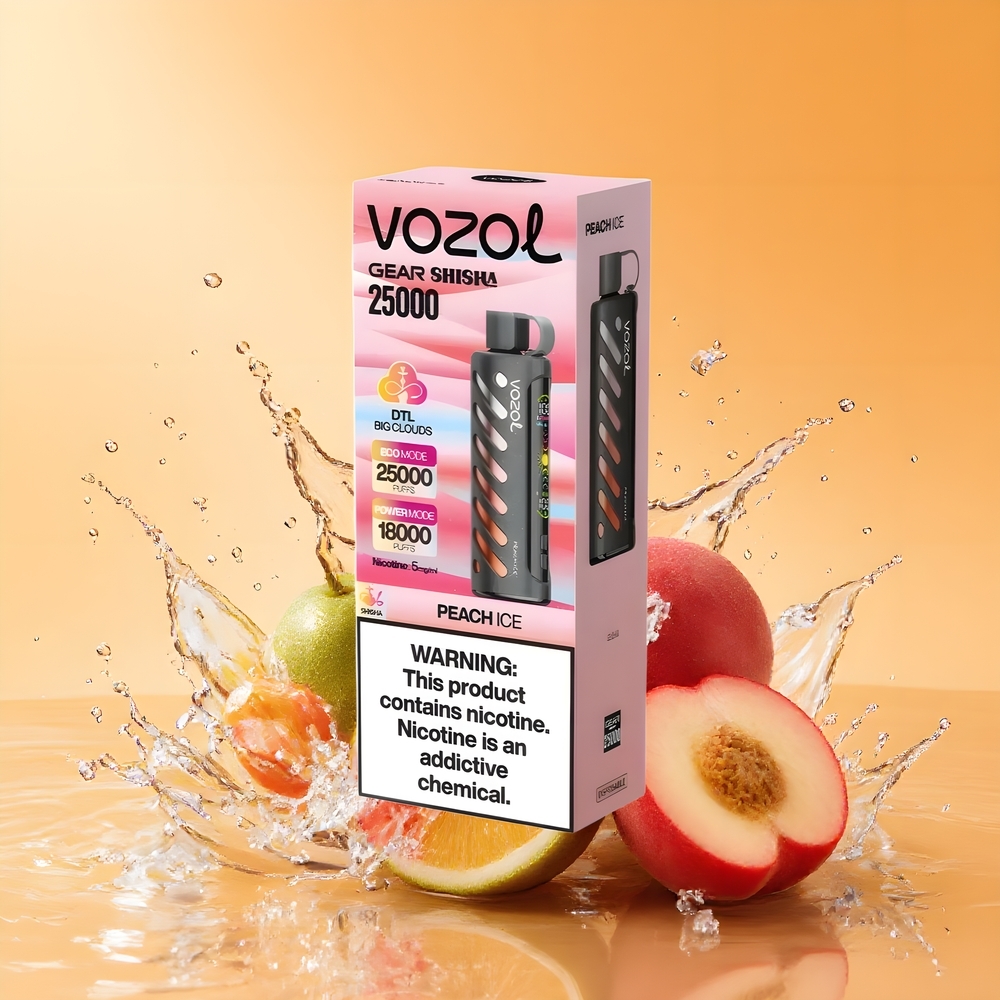 VOZOL Gear Shisha 25000 Puffs Dual Mesh Nagykereskedés Magyarország Barackjég