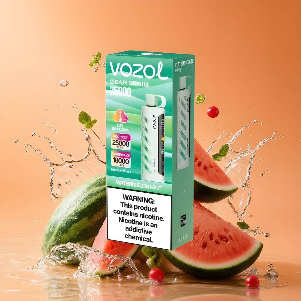 VOZOL Gear Shisha 25000 Puffs Dual Mesh Nagykereskedés Magyarország Dinnye Menta