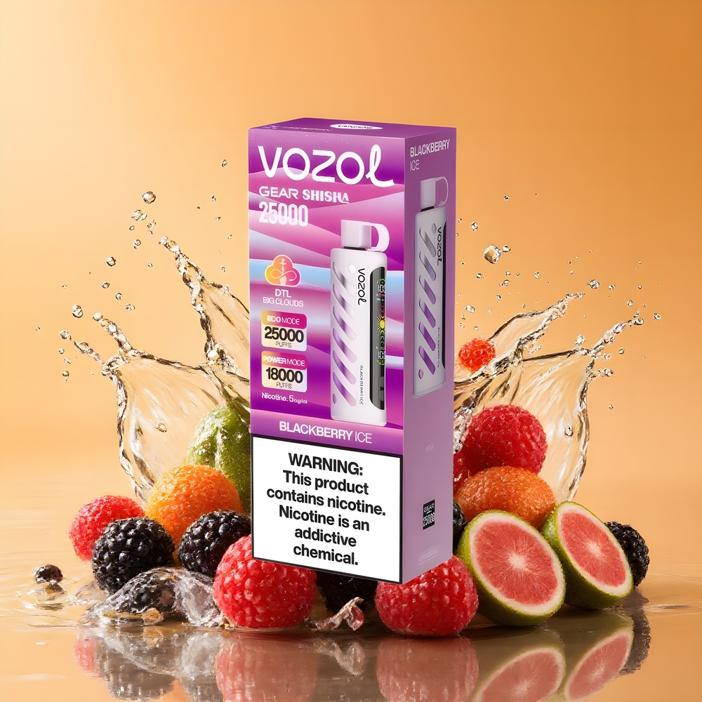 VOZOL Gear Shisha 25000 Puffs Dual Mesh Nagykereskedés Magyarország Feketeáfonya Jég