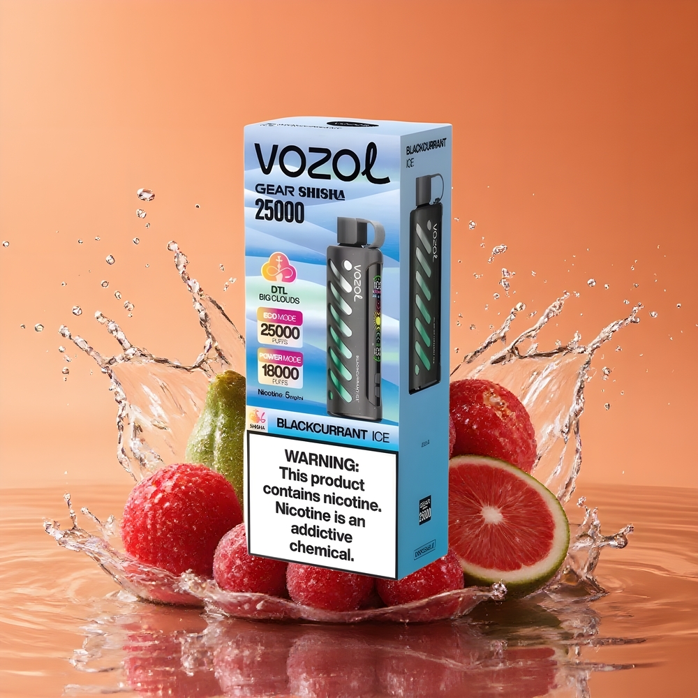 VOZOL Gear Shisha 25000 Puffs Dual Mesh Nagykereskedés Magyarország Feketeribizli Jég