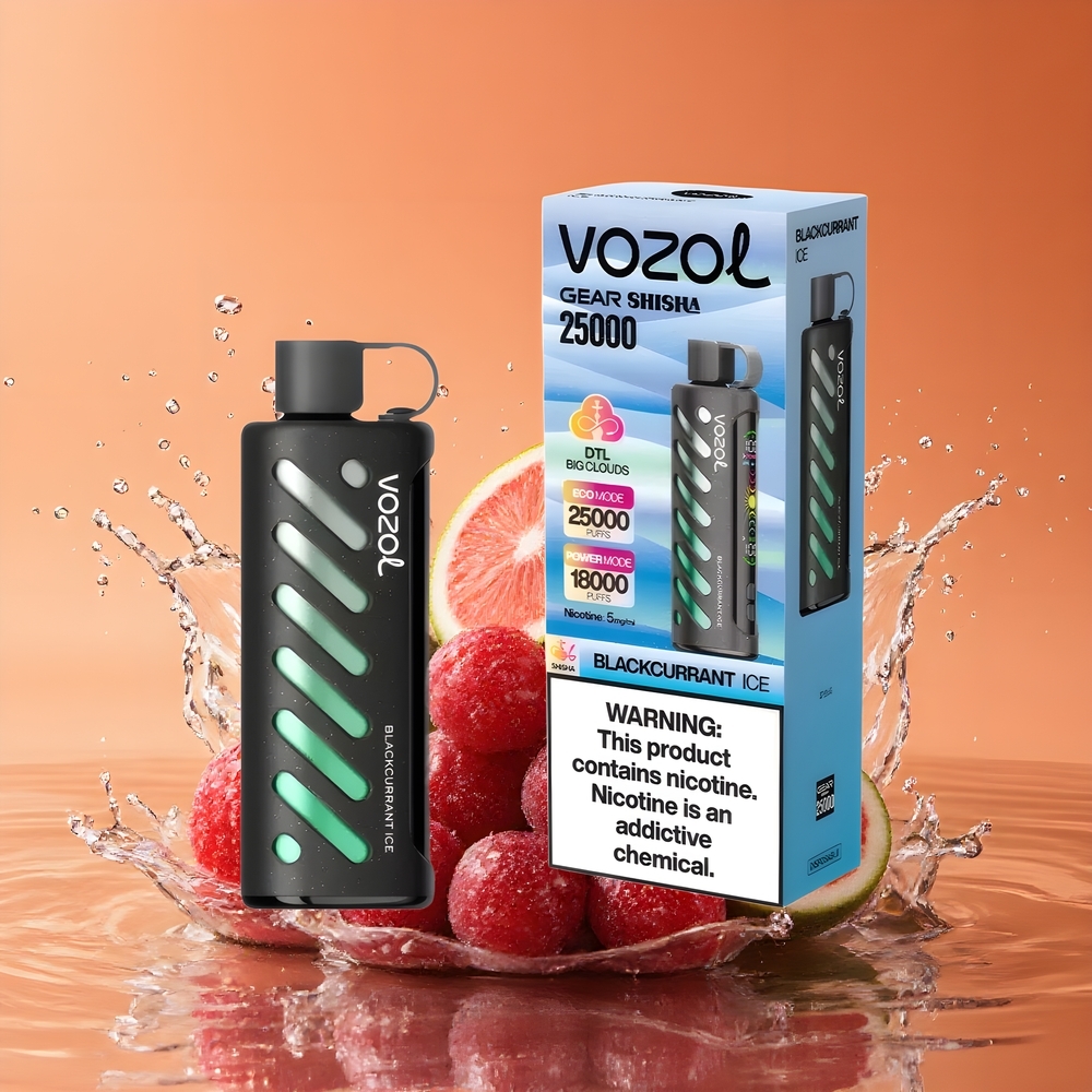 VOZOL Gear Shisha 25000 Puffs Dual Mesh Nagykereskedés Magyarország Feketeribizli Jég
