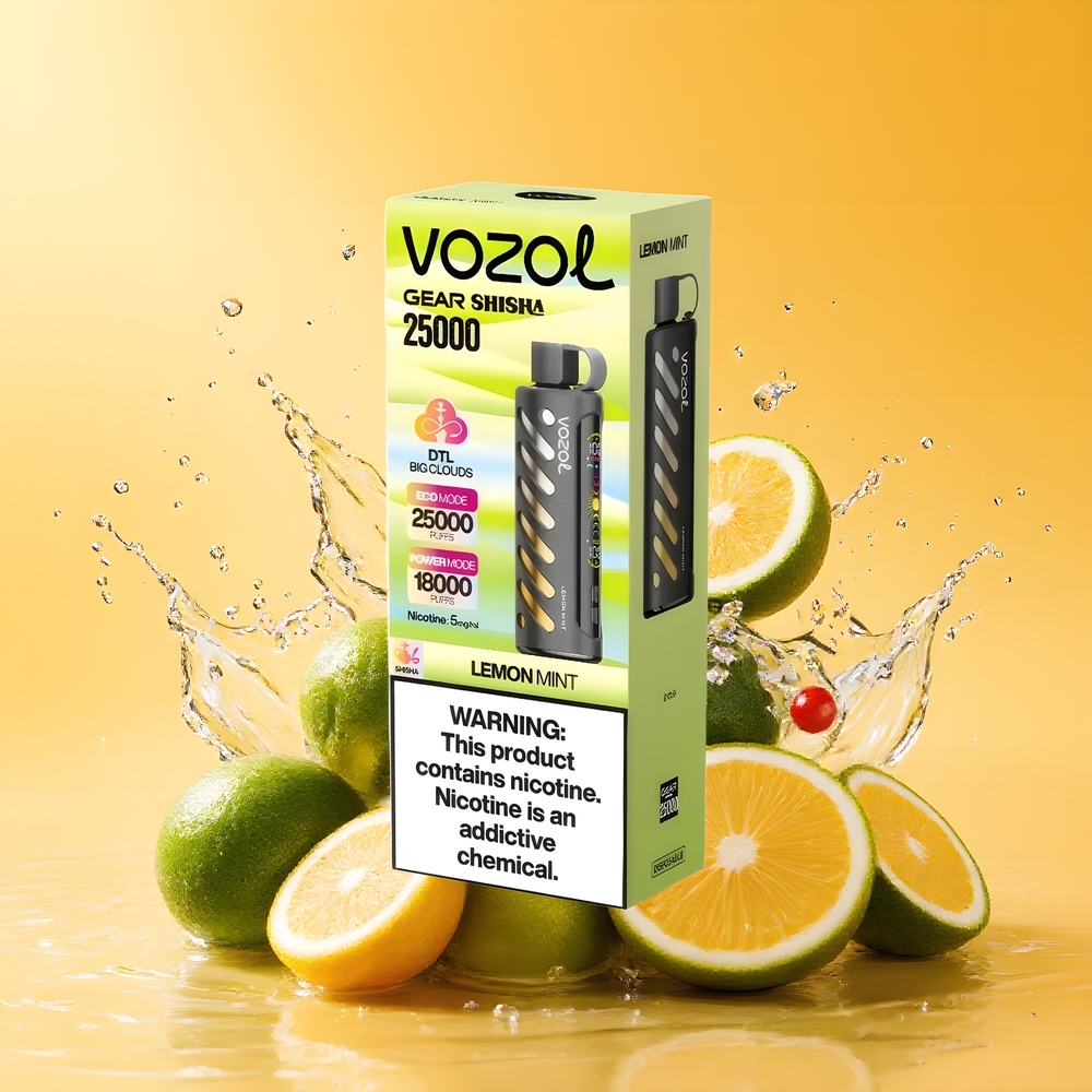VOZOL Gear Shisha 25000 Puffs Nagykereskedés Magyarország Citrom Menta Dual Mesh