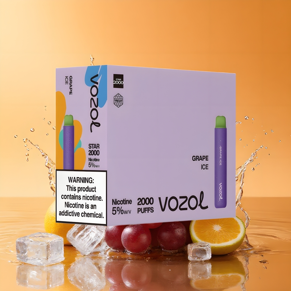 VOZOL STAR 2000 Nagykereskedés Magyarország 2000 Puff Szőlő Jég Eldobható vape