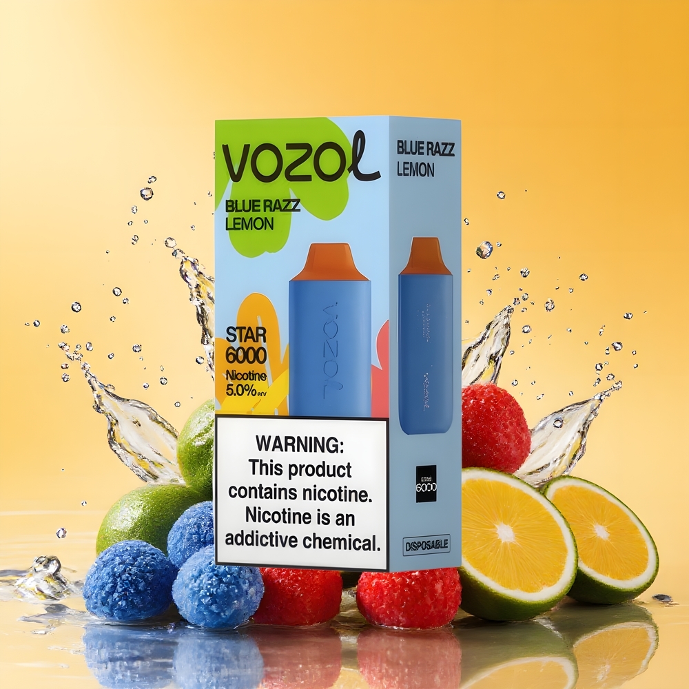 VOZOL STAR 6000 Nagykereskedés Magyarország 6000 Puff Kék Málna Citrom Eldobható Vape