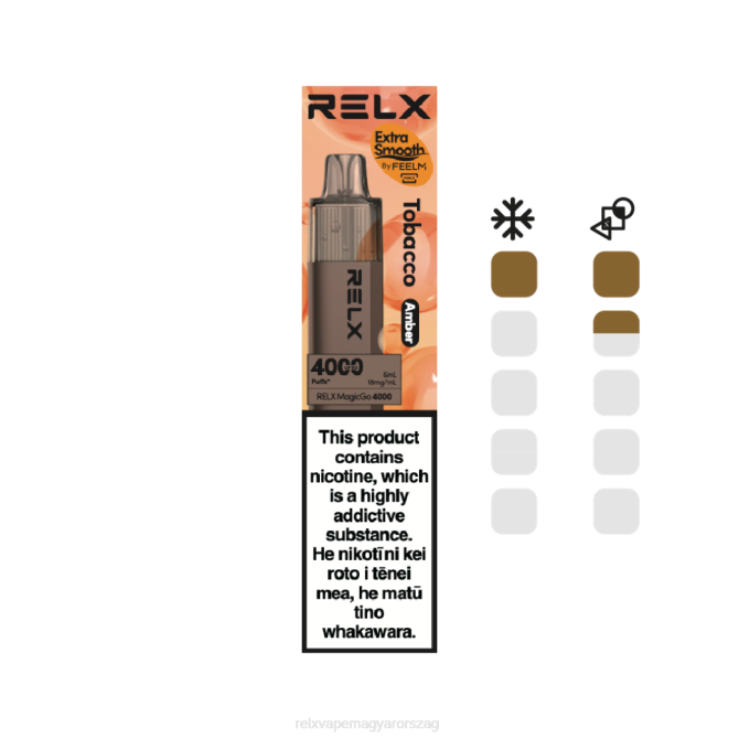 RELX MagicGo 4000 eldobható vape | 26L85 ‎RELX Cigi dohány (borostyán)