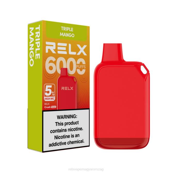 RELX Crush Pocket 6000 5% magas nic | 26L826 ‎RELX Vape Magyarország hármas mangó